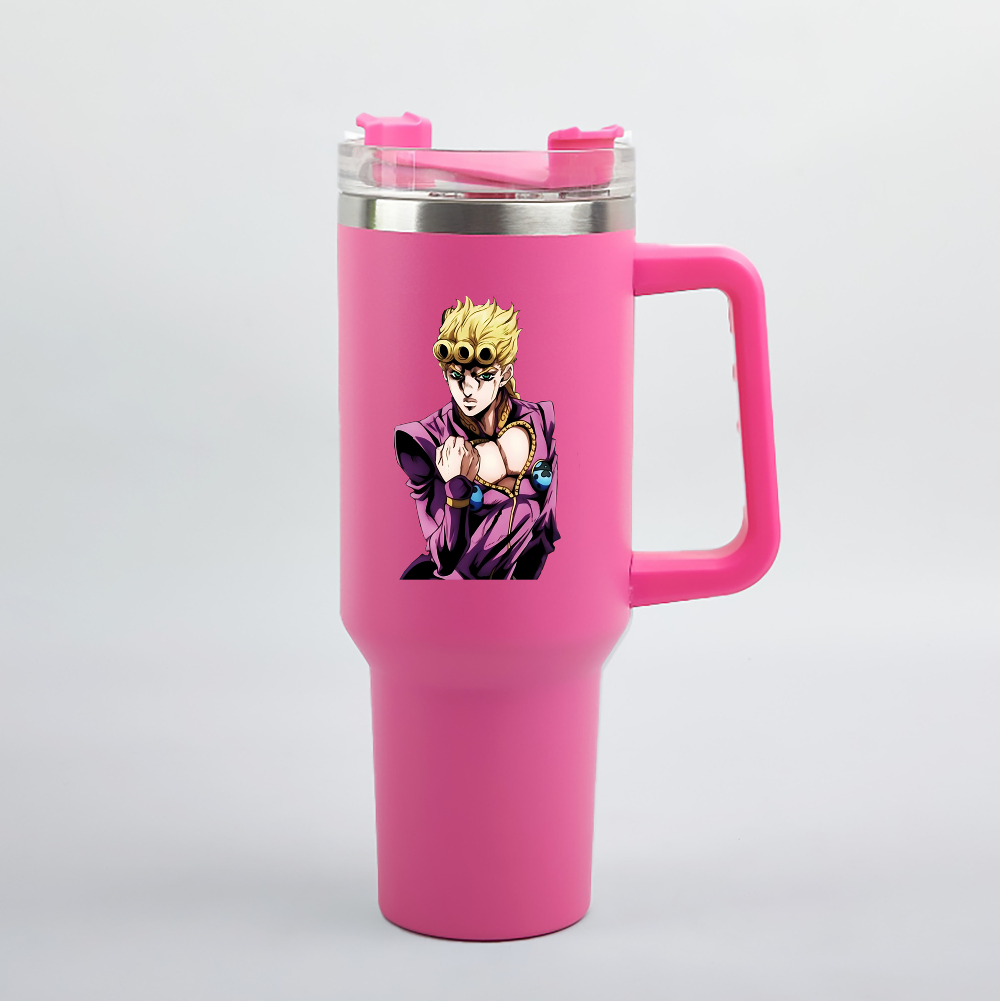 （画像用） ジョジョの奇妙な冒険 ジョルノ?ジョバァーナ JoJo's Bizarre Adventure Giorno Giovanna 1200mL車用タンブラー（カラープリント）